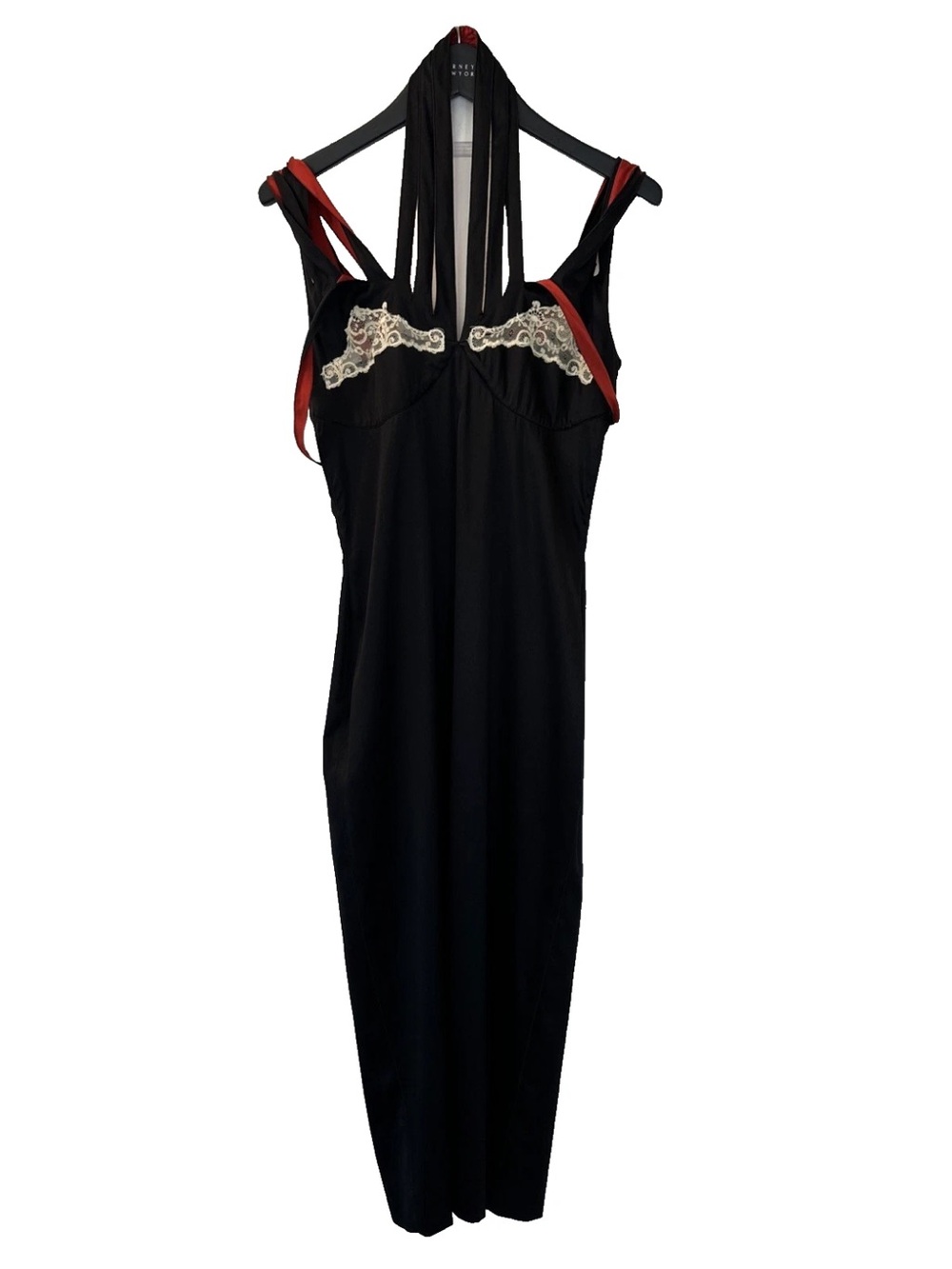 JEAN PAUL GAULTIER FEMME 1980's RARE VINTAGE ARCHIVAL BLACK STRETCH LACE DRESS